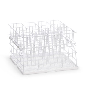 Glass wash rack, Size S, 4 rows, with rack extension Glass wash rack, Size S, 4 rows, with rack extension